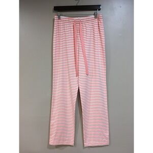 Lands End Striped‎ Pajama Pants Womens XS Pink Coral Preppy Sleepwear PJs Lounge